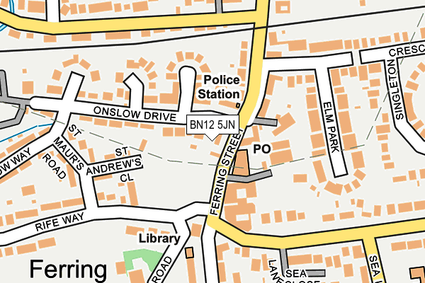 BN12 5JN map - OS OpenMap – Local (Ordnance Survey)