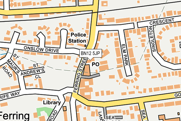 BN12 5JP map - OS OpenMap – Local (Ordnance Survey)
