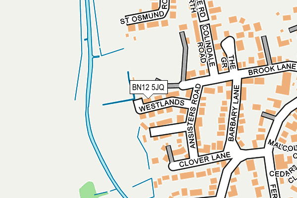 BN12 5JQ map - OS OpenMap – Local (Ordnance Survey)