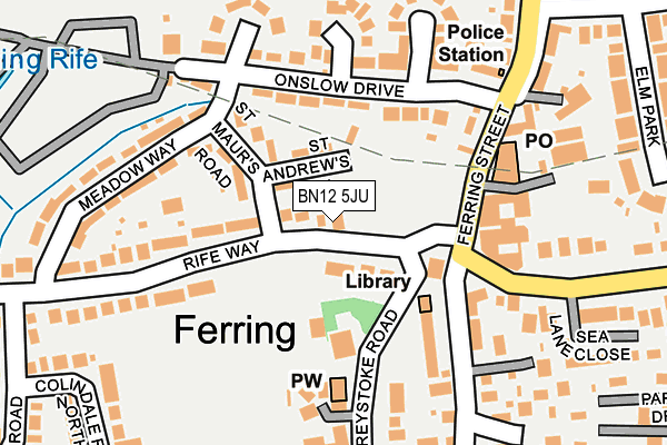 BN12 5JU map - OS OpenMap – Local (Ordnance Survey)