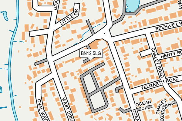 BN12 5LG map - OS OpenMap – Local (Ordnance Survey)