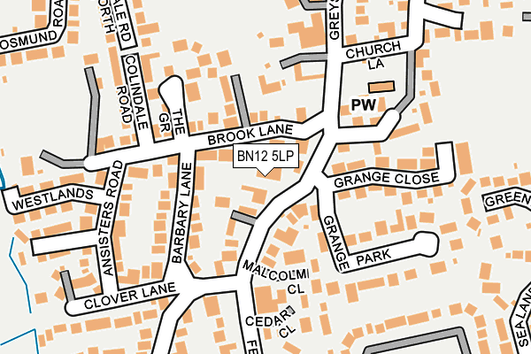 BN12 5LP map - OS OpenMap – Local (Ordnance Survey)