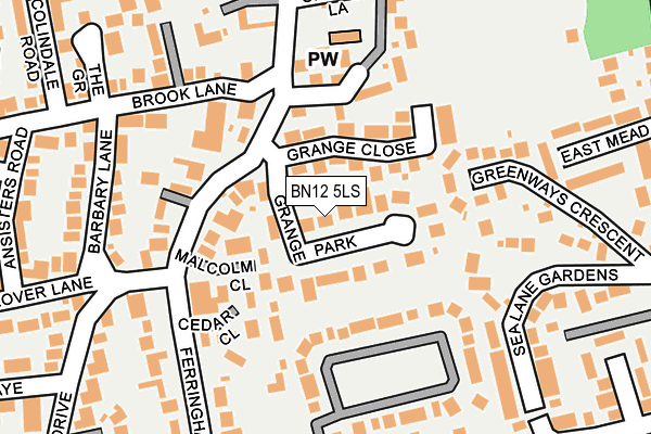BN12 5LS map - OS OpenMap – Local (Ordnance Survey)