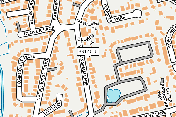 BN12 5LU map - OS OpenMap – Local (Ordnance Survey)