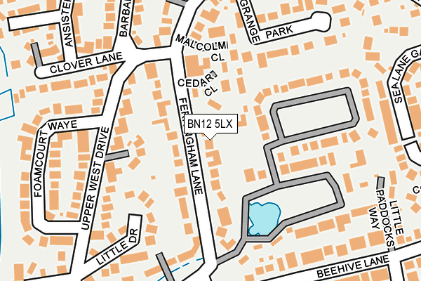 BN12 5LX map - OS OpenMap – Local (Ordnance Survey)