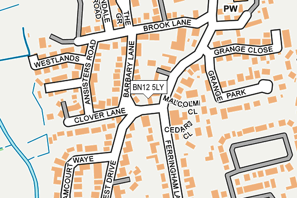 BN12 5LY map - OS OpenMap – Local (Ordnance Survey)