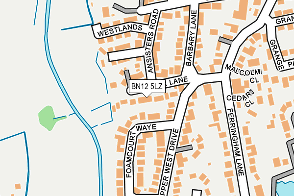 BN12 5LZ map - OS OpenMap – Local (Ordnance Survey)
