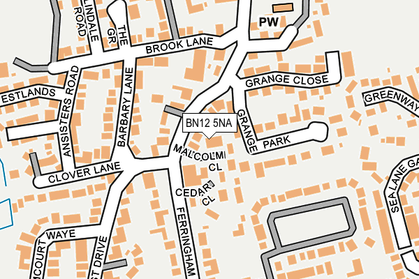 BN12 5NA map - OS OpenMap – Local (Ordnance Survey)