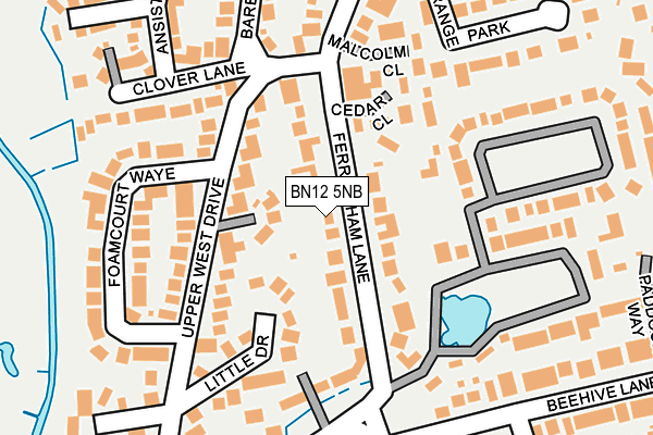 BN12 5NB map - OS OpenMap – Local (Ordnance Survey)