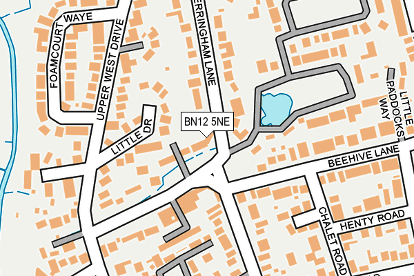 BN12 5NE map - OS OpenMap – Local (Ordnance Survey)