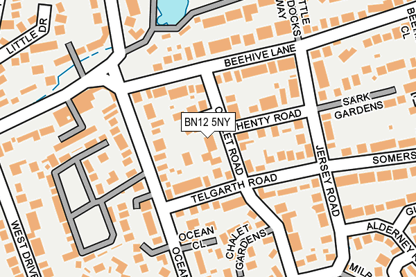 BN12 5NY map - OS OpenMap – Local (Ordnance Survey)