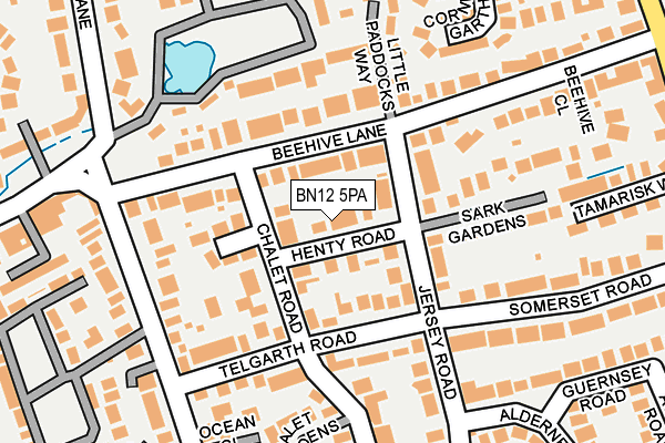 BN12 5PA map - OS OpenMap – Local (Ordnance Survey)