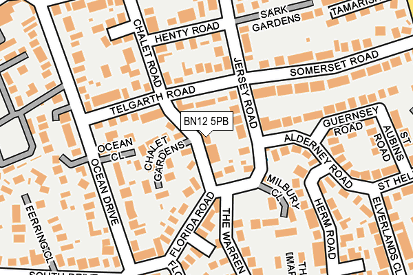 BN12 5PB map - OS OpenMap – Local (Ordnance Survey)
