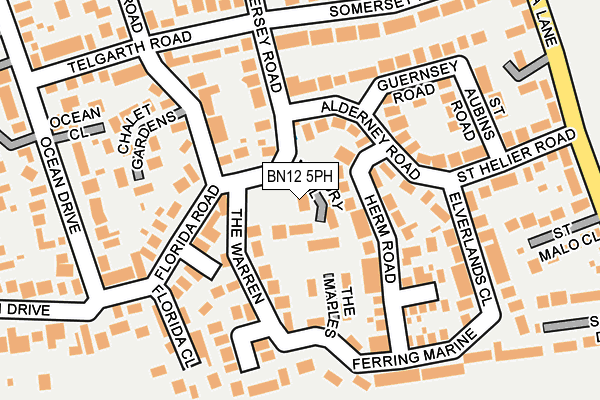BN12 5PH map - OS OpenMap – Local (Ordnance Survey)