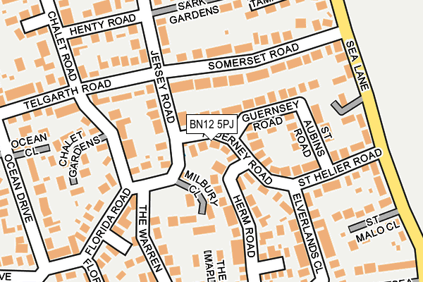 BN12 5PJ map - OS OpenMap – Local (Ordnance Survey)