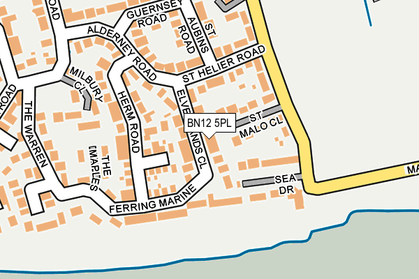 BN12 5PL map - OS OpenMap – Local (Ordnance Survey)