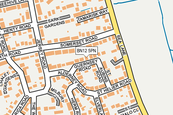 BN12 5PN map - OS OpenMap – Local (Ordnance Survey)