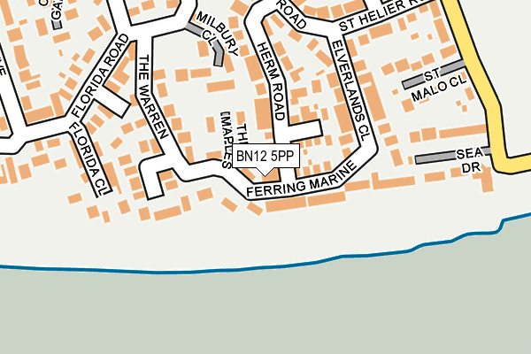 BN12 5PP map - OS OpenMap – Local (Ordnance Survey)