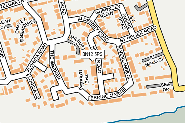 BN12 5PS map - OS OpenMap – Local (Ordnance Survey)