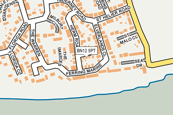 BN12 5PT map - OS OpenMap – Local (Ordnance Survey)