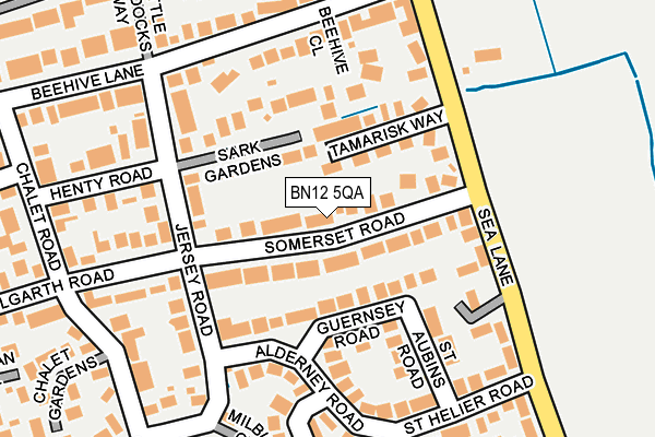 BN12 5QA map - OS OpenMap – Local (Ordnance Survey)