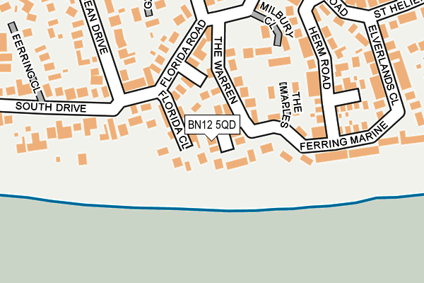 BN12 5QD map - OS OpenMap – Local (Ordnance Survey)