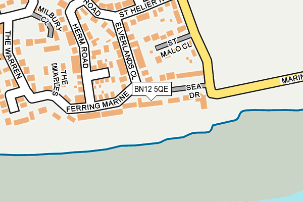 BN12 5QE map - OS OpenMap – Local (Ordnance Survey)