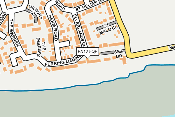 BN12 5QF map - OS OpenMap – Local (Ordnance Survey)