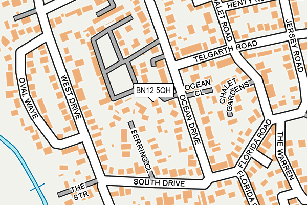 BN12 5QH map - OS OpenMap – Local (Ordnance Survey)