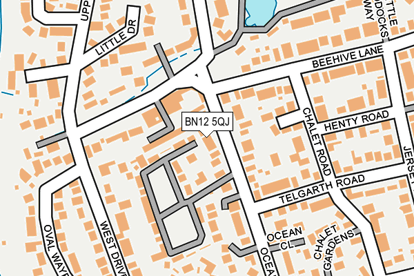 BN12 5QJ map - OS OpenMap – Local (Ordnance Survey)