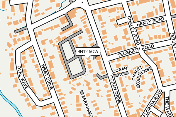 BN12 5QW map - OS OpenMap – Local (Ordnance Survey)