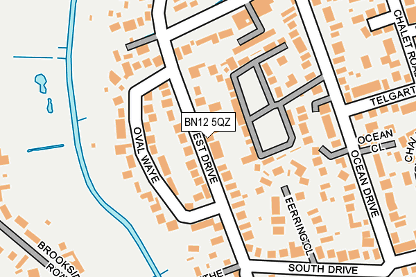 BN12 5QZ map - OS OpenMap – Local (Ordnance Survey)