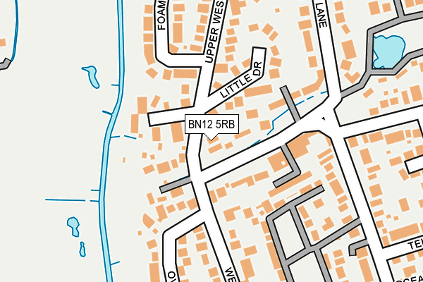 BN12 5RB map - OS OpenMap – Local (Ordnance Survey)