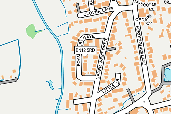 BN12 5RD map - OS OpenMap – Local (Ordnance Survey)