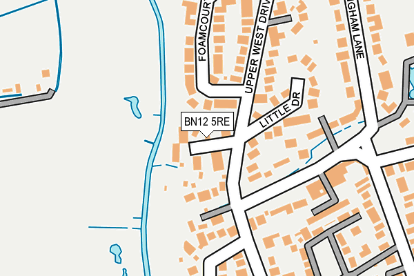 BN12 5RE map - OS OpenMap – Local (Ordnance Survey)