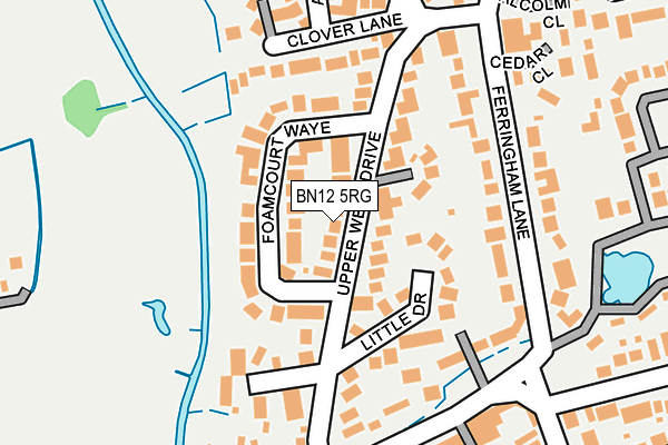 BN12 5RG map - OS OpenMap – Local (Ordnance Survey)