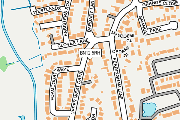 BN12 5RH map - OS OpenMap – Local (Ordnance Survey)