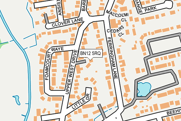 BN12 5RQ map - OS OpenMap – Local (Ordnance Survey)