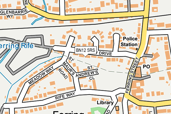 BN12 5RS map - OS OpenMap – Local (Ordnance Survey)