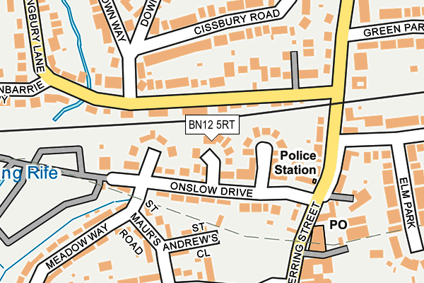 BN12 5RT map - OS OpenMap – Local (Ordnance Survey)