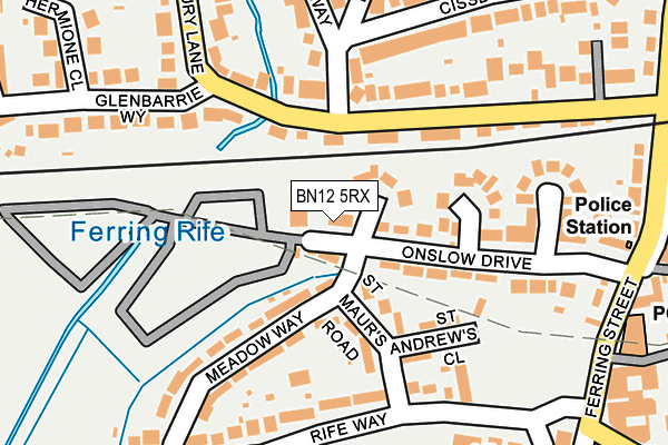 BN12 5RX map - OS OpenMap – Local (Ordnance Survey)