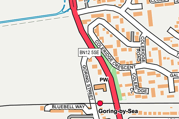 BN12 5SE map - OS OpenMap – Local (Ordnance Survey)