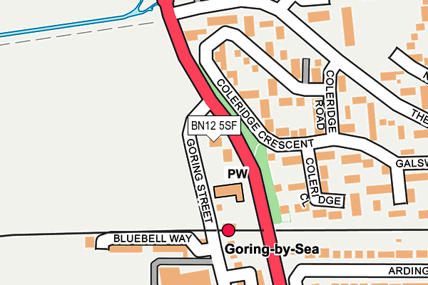 BN12 5SF map - OS OpenMap – Local (Ordnance Survey)