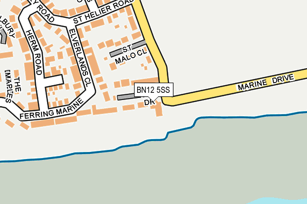 BN12 5SS map - OS OpenMap – Local (Ordnance Survey)