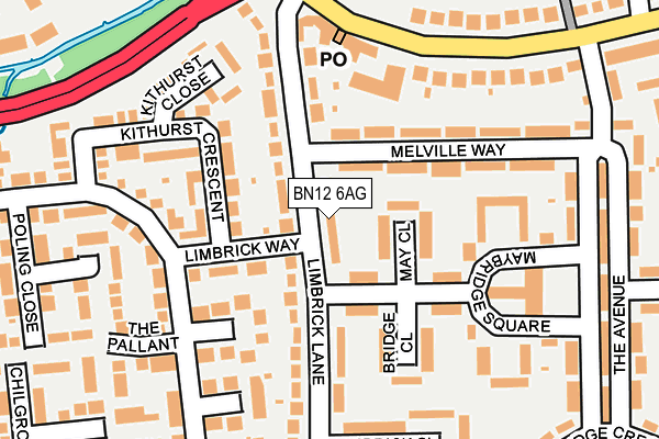 BN12 6AG map - OS OpenMap – Local (Ordnance Survey)