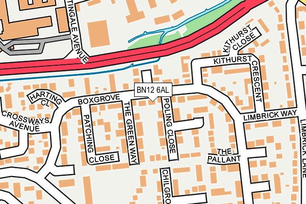 BN12 6AL map - OS OpenMap – Local (Ordnance Survey)