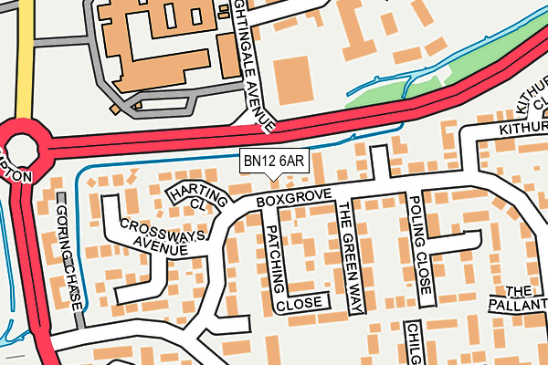 BN12 6AR map - OS OpenMap – Local (Ordnance Survey)