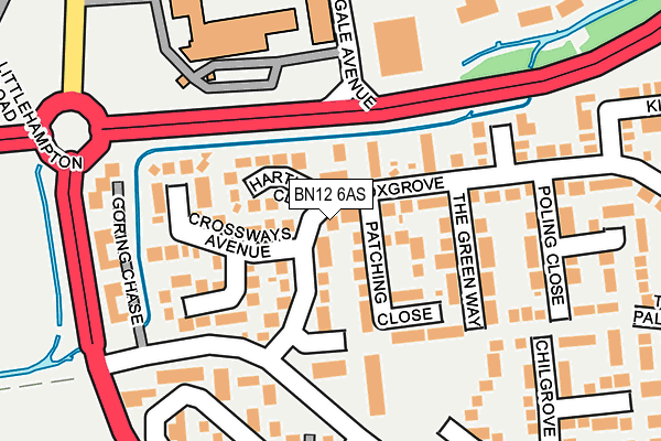 BN12 6AS map - OS OpenMap – Local (Ordnance Survey)