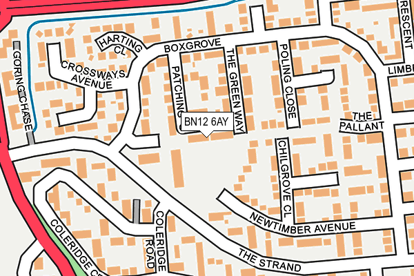 BN12 6AY map - OS OpenMap – Local (Ordnance Survey)
