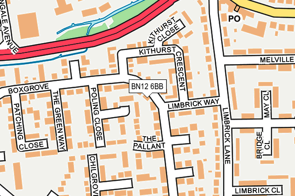 BN12 6BB map - OS OpenMap – Local (Ordnance Survey)
